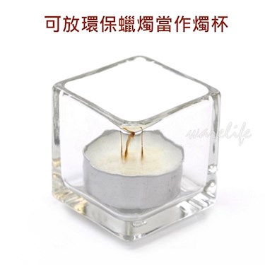 玻璃四方缽80cc5.2cm(布丁杯、69燭台燭杯正方杯)※ - 慶泰餐具生活批發
